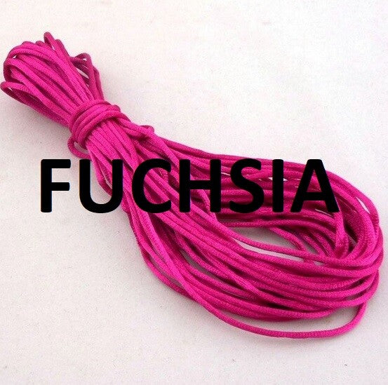 Cord Silky Satin Kumihimo Braiding Rattail Macrame 2mm Thick 5/10/20 Meter - Fuchsia