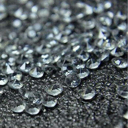 1000 Pieces - Diamond Table Scatter Confetti Gems - 10 Colours - 4mm - Craft - Clear