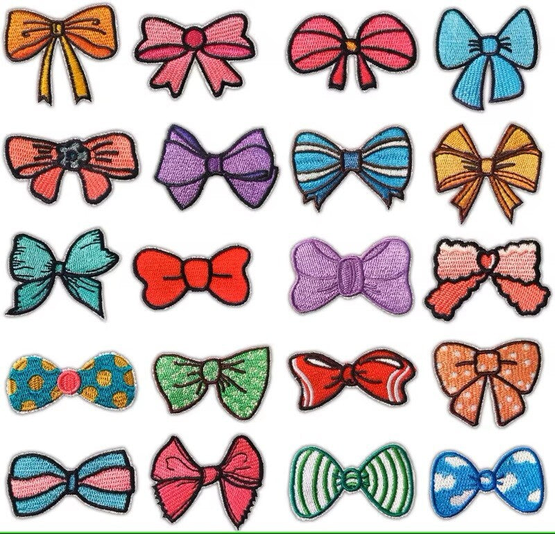 Embroidered Bow Patch Embroidery Bows Patches Iron on / Sew on / Glue on