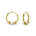 925 Sterling Silver & Gold Hoop Earrings Bali Hoops Earrings & Gift Box - 4