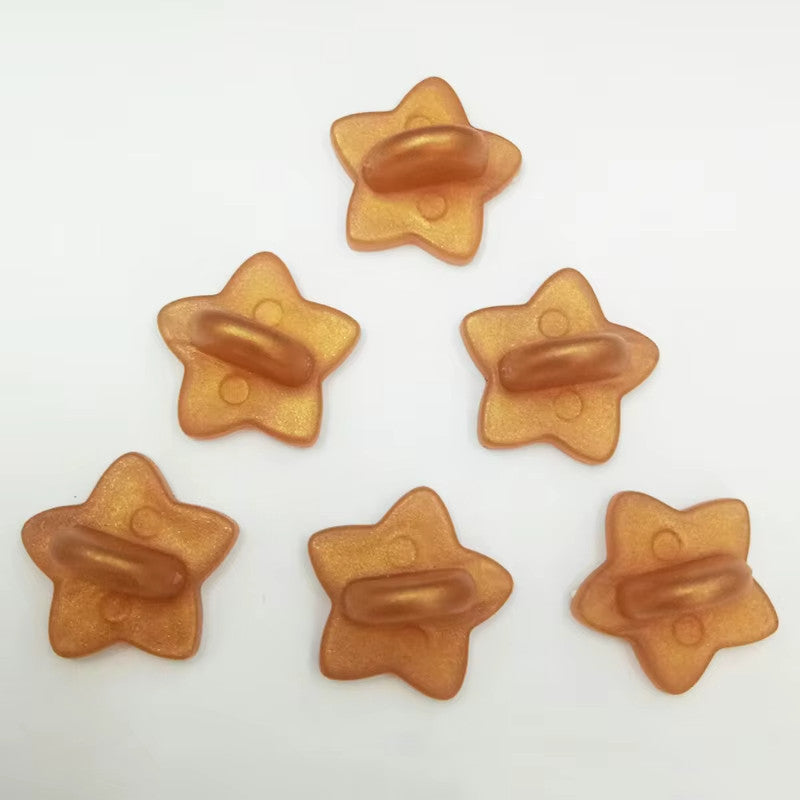 Star Coloured Rubber Pin Backs Keepers Replacement Uniform Badge Comfort Fit - Gold