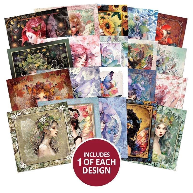 Hunkydory Little Books 20/24/25 Pack - Christmas Birthday Card Making Scrapbook - Floral Fairies