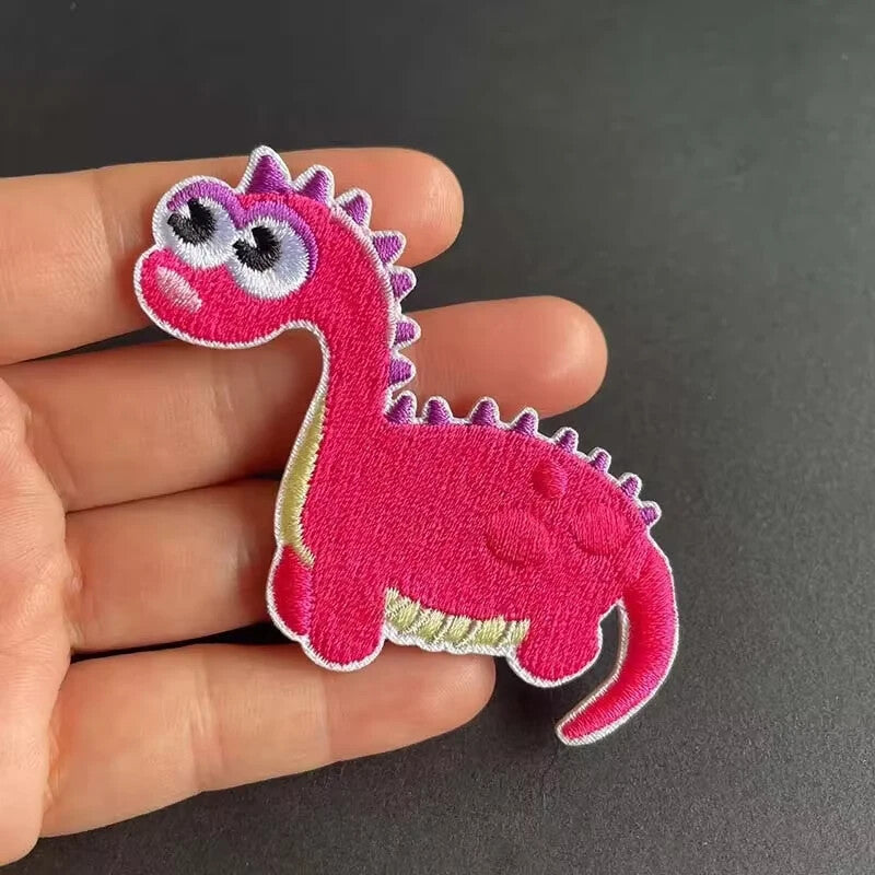 Dinosaur Patch Cartoon Animal Patches Iron on Letter Customise Clothing