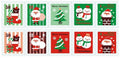 Postage Stamp Design Santa Snowman Sticker Gift Christmas Wrap Seal Stickers