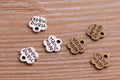 Hand Made Flower Sew Glue Craft Charm Garment Clothing Label Tags Handmade - Antique Bronze