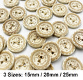 Handmade With Love Natural Wooden Wood Round Buttons - 2 Holes 15mm 20mm 25mm D2