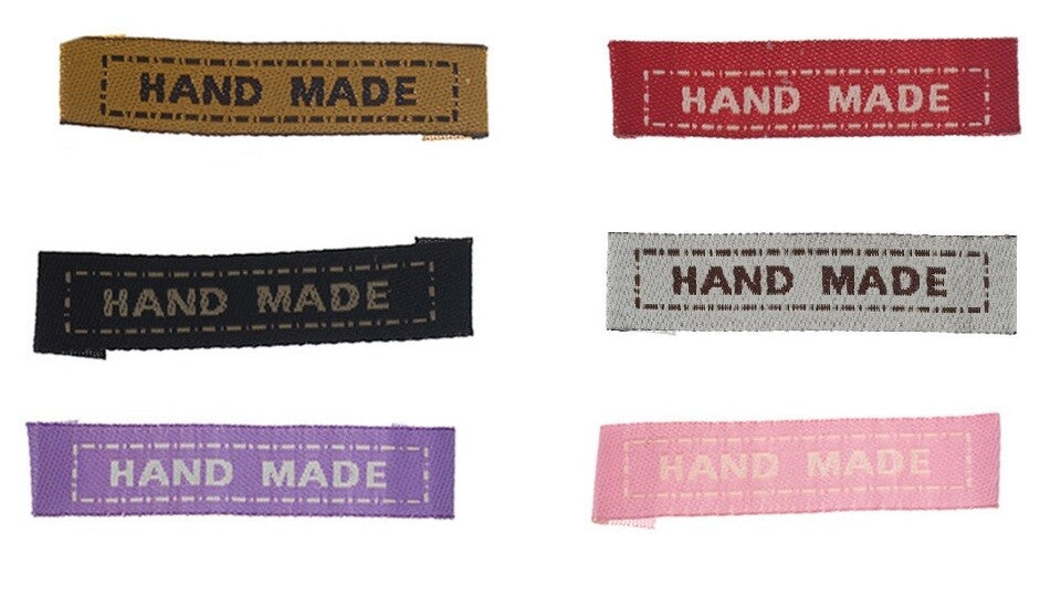 Fabric Labels 'Hand Made' Sew On Garment Clothing Label Tags 45x10mm #2
