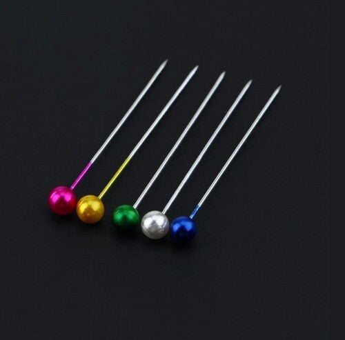 50/100/200/300 Coloured Pearl Pins Dressmaking Crafts Decorating Florist 40mm - 10