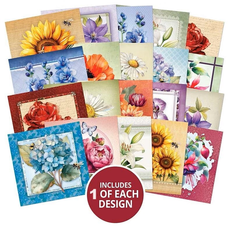 Hunkydory Little Books 20/24/25 Pack - Christmas Birthday Card Making Scrapbook - In Full Bloom