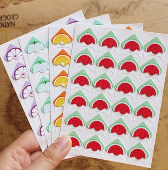 24 Fruit Self Adhesive Photo Album Frame Corner Protector Stickers Scrap Book