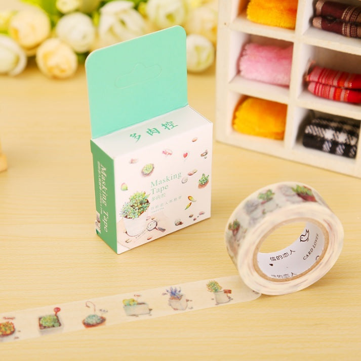 Gardening Plant Washi Tape Decorative Paper Sticky Adhesive Sticker Craft UK 10m
