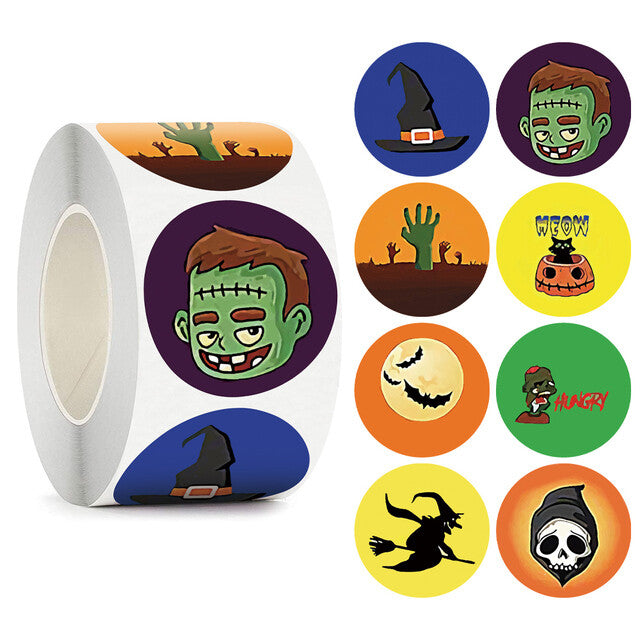 Halloween Witch Cat Ghost Stickers Labels Sticker Label Craft 25mm - Design 3