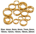 Gold Keyring Split Rings Key Chain Craft Jewellery Links Various Sizes 4-20mm