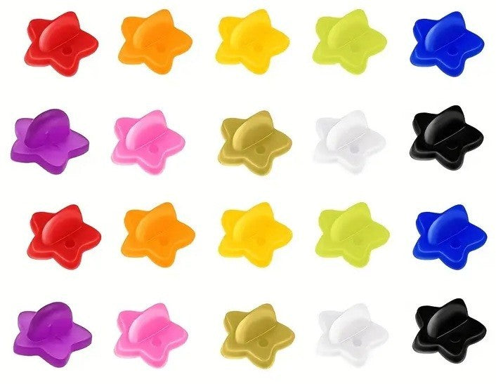 Star Coloured Rubber Pin Backs Keepers Replacement Uniform Badge Comfort Fit