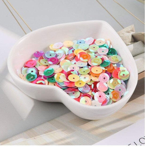 550 / 1200 Round 5mm Loose Sequin Sewing Trim Costume Sequins Craft - 36 COLOURS - AB Multicoloured