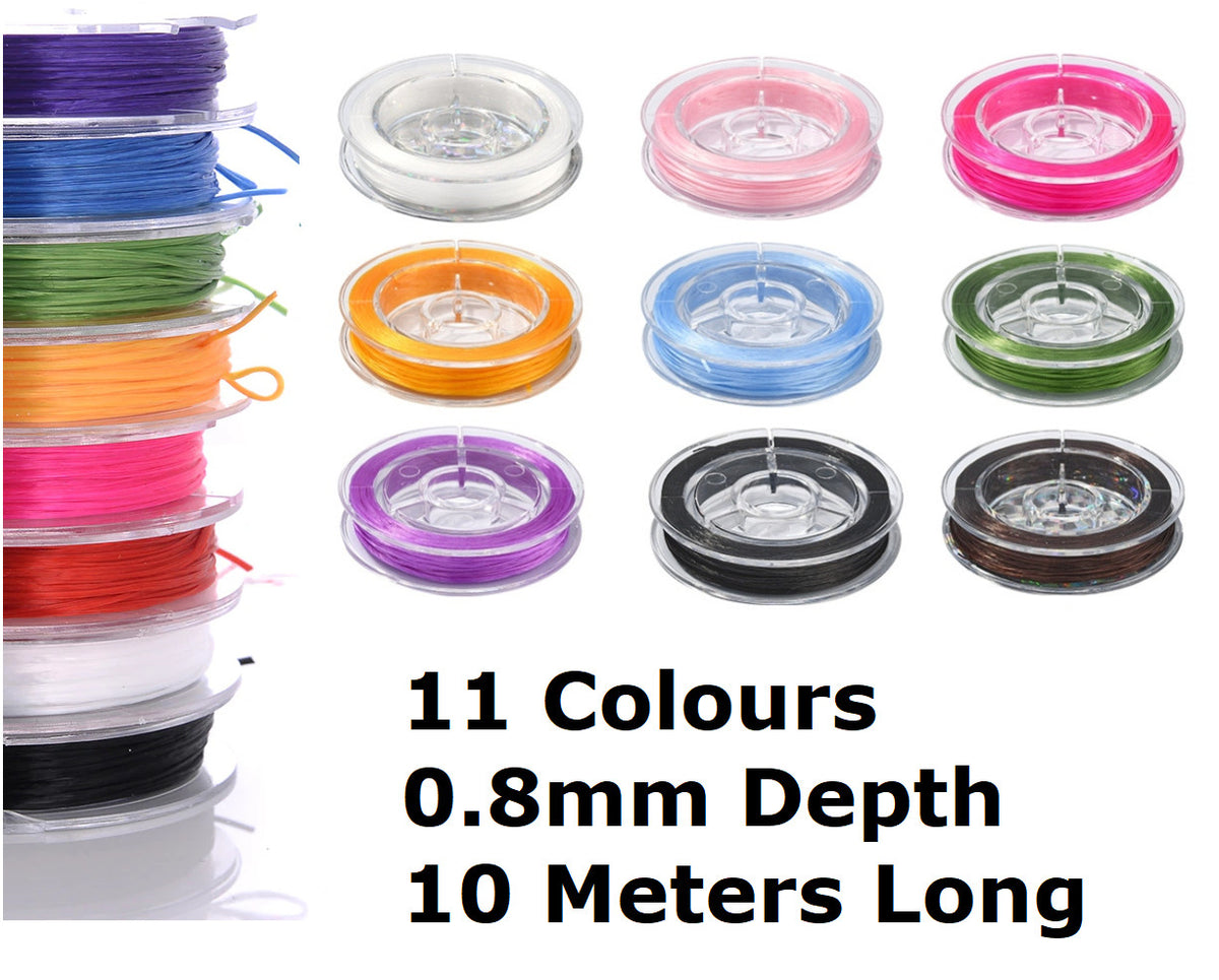 10m Colour Elastic Stretchy Thread Beading Cord String Jewellery Bracelet Making