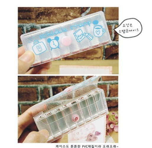 Schedule Rubber Stamp Set Weather - Couples - Emotion Planner Journal Kawaii UK