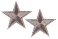 2 Grey Star Patches Iron On Sew On Stars Patch Embroidered Applique Badges