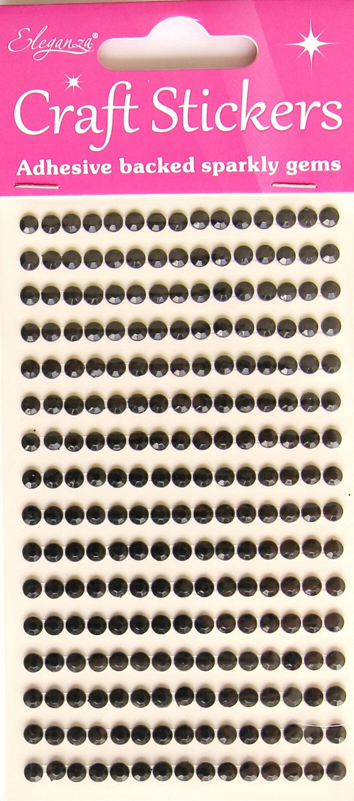 3D Stickers Craft Pearl Dots Sparkly Glitter Gem Craft Card Craft Self Adhesive - 4mm Black (240 gems)
