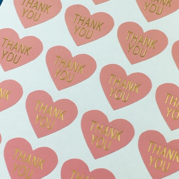 Heart Paper Labels Thank You Gift Food Craft Stickers Seals Handmade Craft