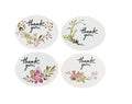 Oval Paper Labels 'Thank You' Botanical Vintage Gift Food Kraft Craft Stickers