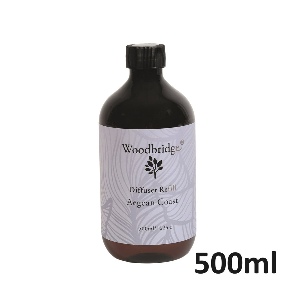 Woodbridge Glass Reed Diffuser / or a Refill 200ml & 500ml Refills - Aegean Coast 500ml Refill