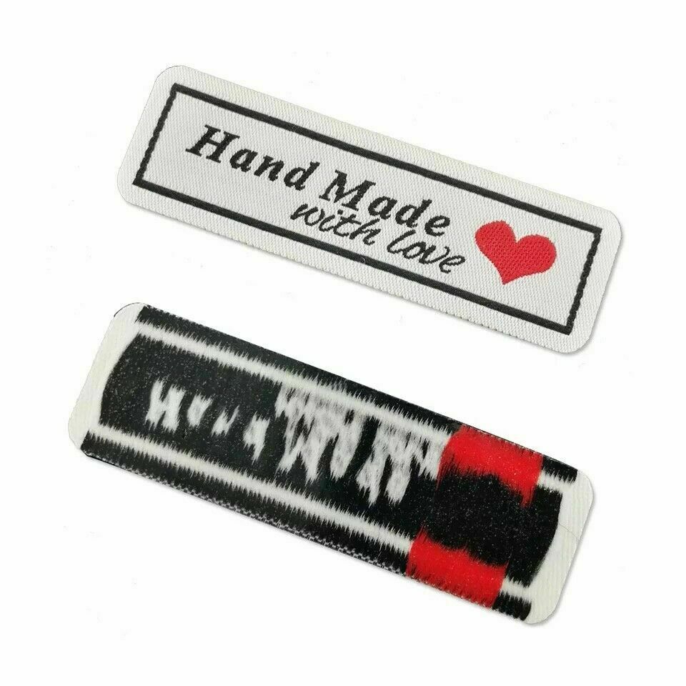 Hand Made With Love Label Patch Labels Craft - Iron On Label - Handmade - 6x2cm