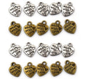 Made With Love Heart Sew Glue Craft Charm Garment Clothing Label Tags Handmade - Antique Bronze