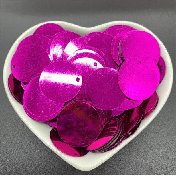 200 x Large Round 20mm Loose Sequin Flat Sewing Trim Costume Craft - 23 COLOURS - Fuchsia
