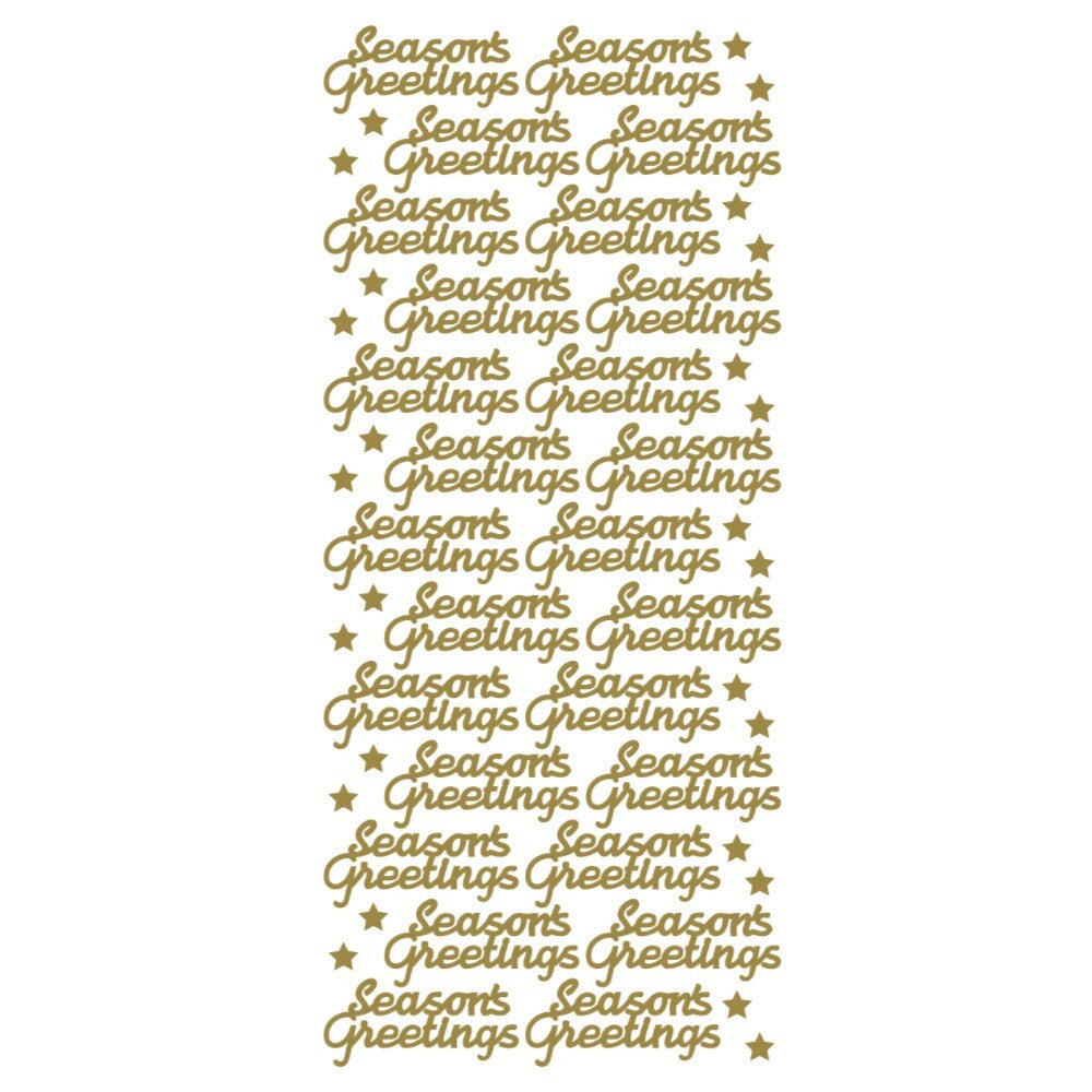 Merry Christmas Happy Christmas Peel Off Sticker Card Making Craft Stickers - Seasons Greetings Gold
