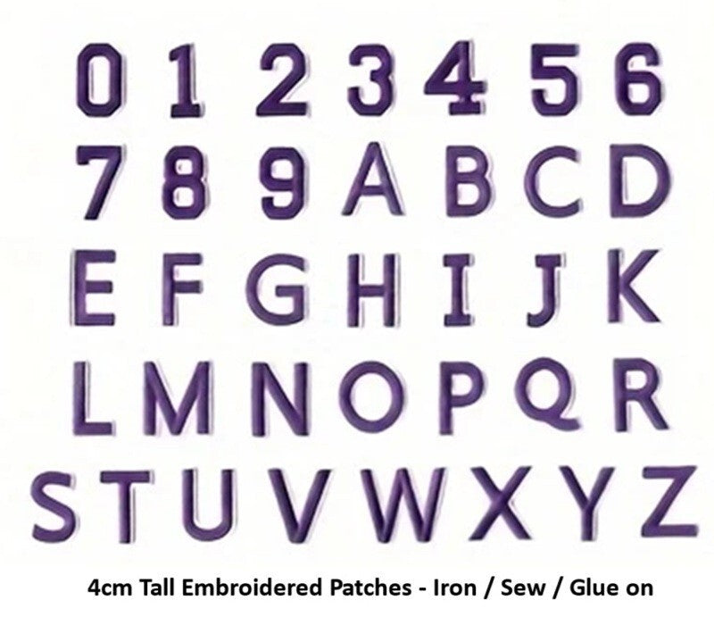 Purple Letter Number Patch Iron on Sew on Alphabet Embroidered Letters Patches