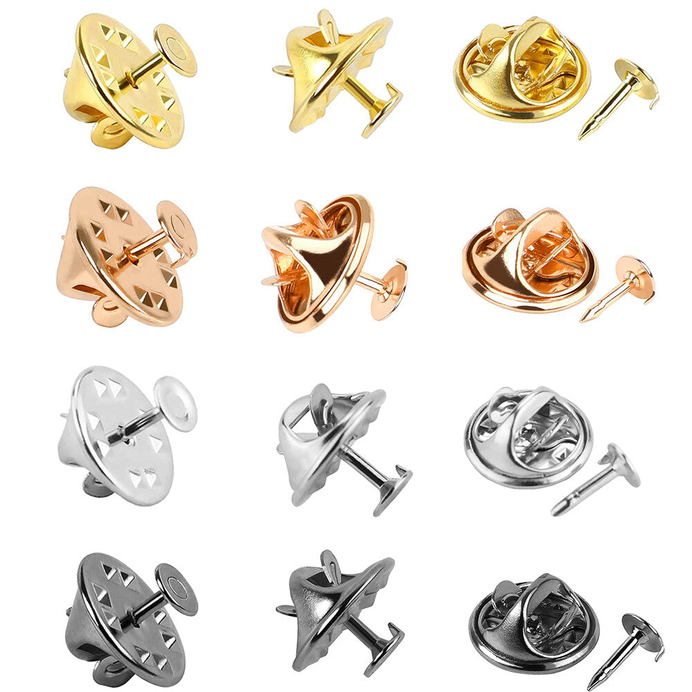 Butterfly Clutch Clips with Stud Pin Badge Backs Lapel Brooch Clasp