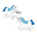 925 Sterling Silver Blue & White Magical Unicorn Stud Earrings & Gift Box