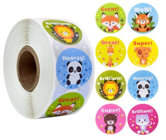 Kids Reward Stickers Labels Well Done Children's School Teachers & Nursery 25mm - Design 11