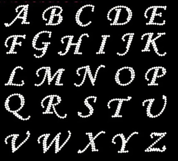 Crystal Rhinestone Letter Patch Hotfix Iron on Alphabet Customise Clothing Craft