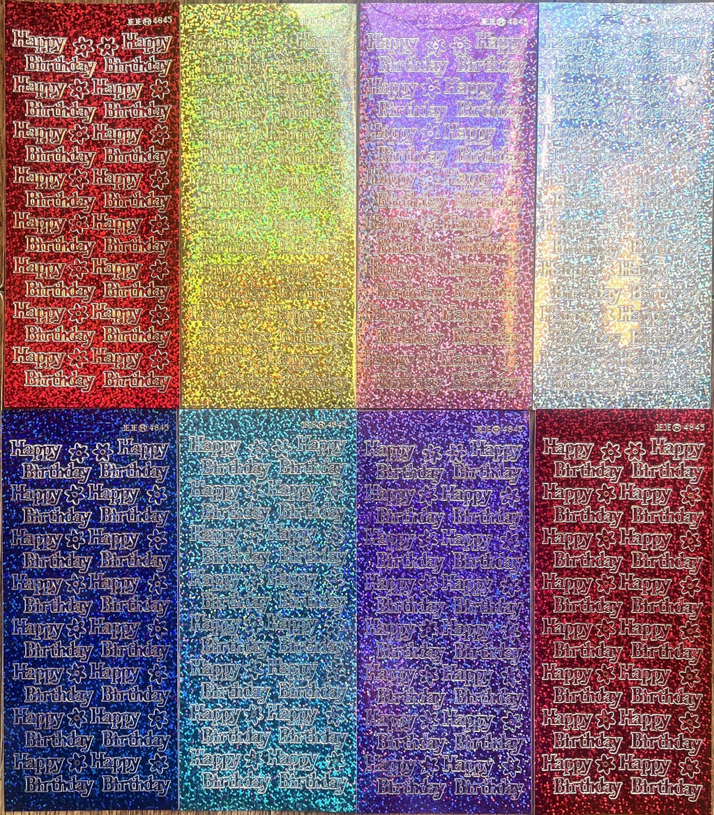 Happy Birthday Diamond Sparkle Peel Off Sticker Card Making Craft Stickers