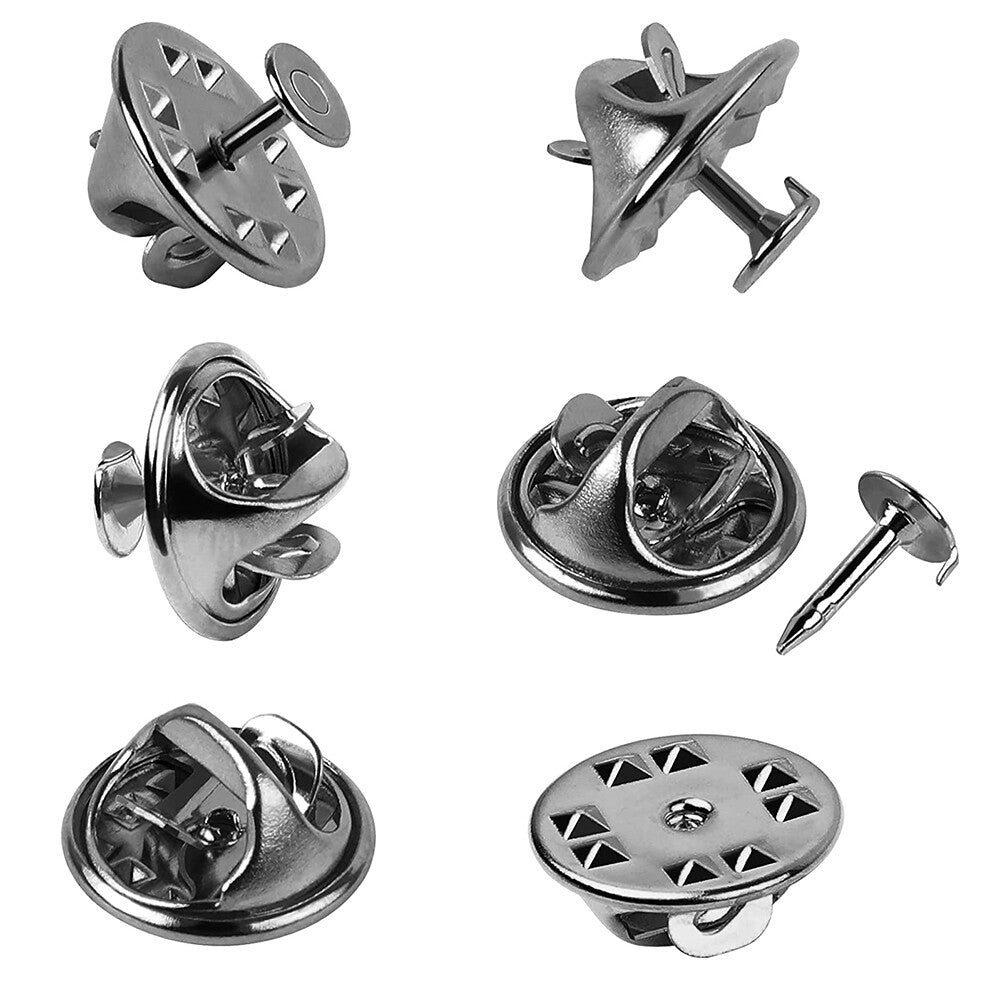 Butterfly Clutch Clips with Stud Pin Badge Backs Lapel Brooch Clasp