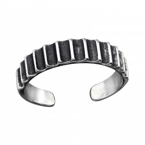 925 Sterling Silver Adjustable Midi Ring Finger Stackable Toe Ring Jewellery #2 - Patterned 4