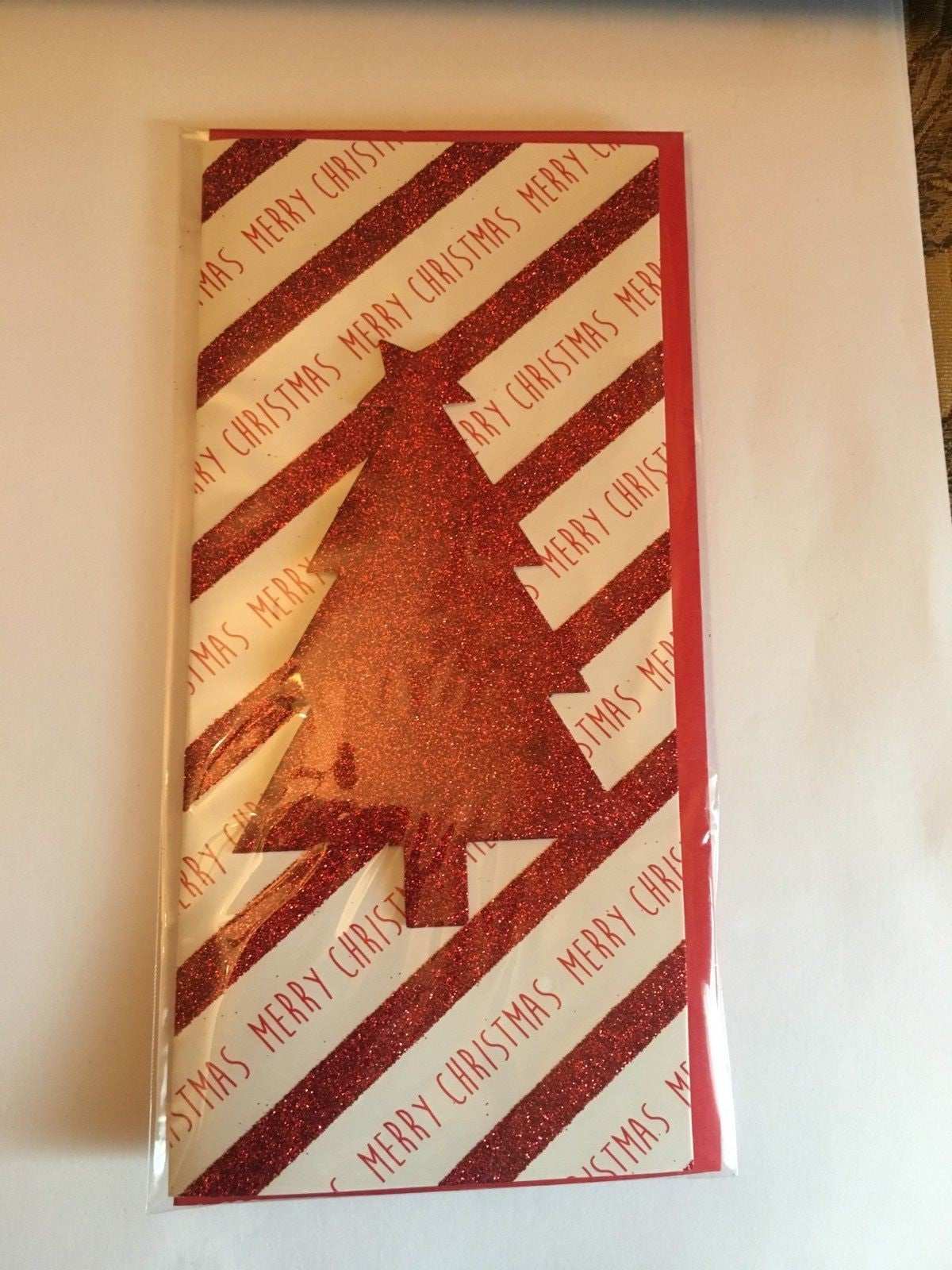 Luxury 3D Christmas Money Wallets Card Money Gift Vouchers Santa Reindeer Elf - Red Glitter Tree Merry Christmas