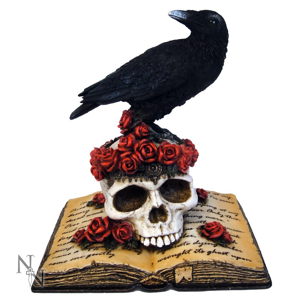 Heartaches Reflection Raven Skull Edgar Allan Poe Ornament 17cm - Nemesis Now