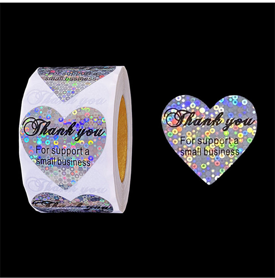 Thank You for Supporting a Small Business Hologram Labels Stickers Sticker 25mm