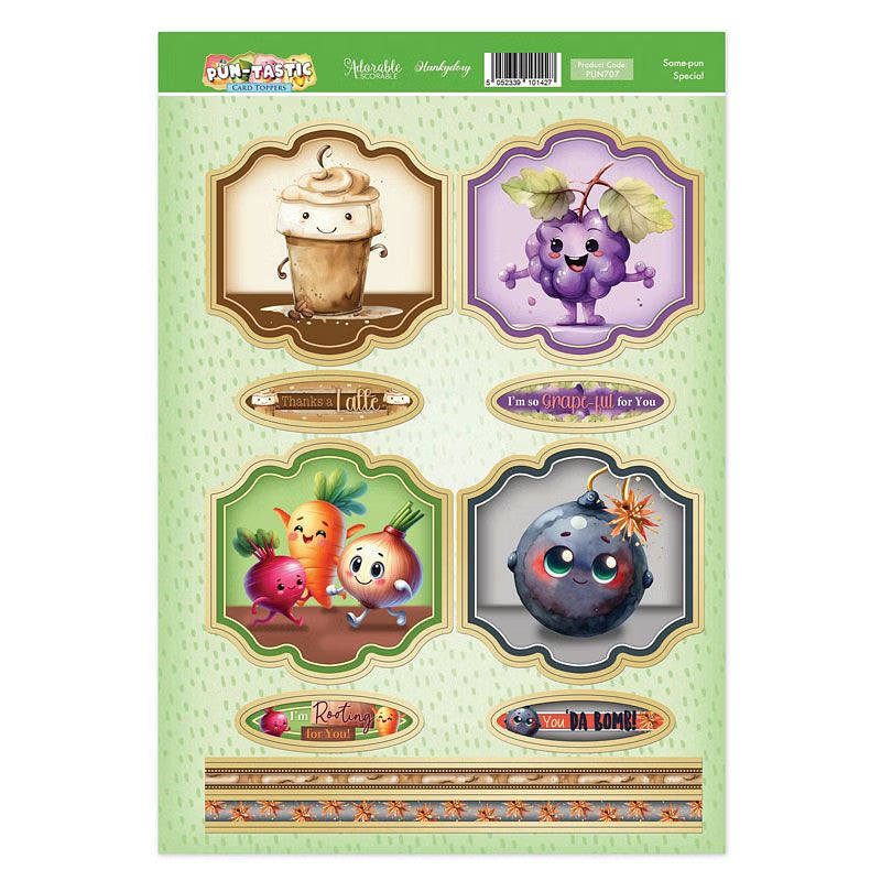 Hunkydory Greeting & Birthday Card Topper Making Kits Luxury Toppers for Cards - Some-pun Special