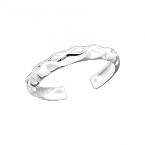 925 Sterling Silver Adjustable Midi Ring Finger Stackable Toe Ring Jewellery #2 - Patterned 1