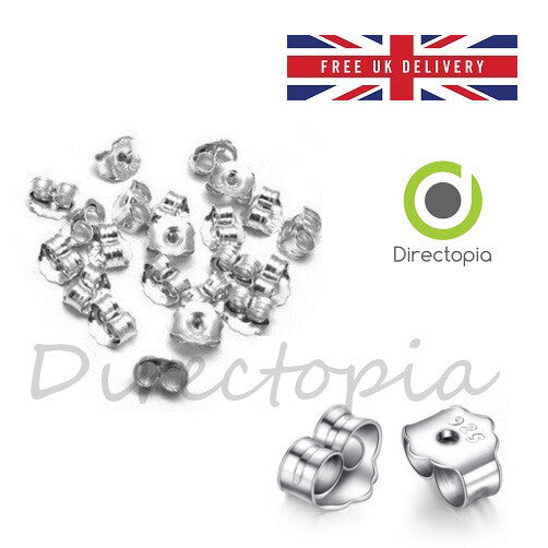 Silver Butterfly Earring Backs - Various Quantities Craft Replacement Spares
