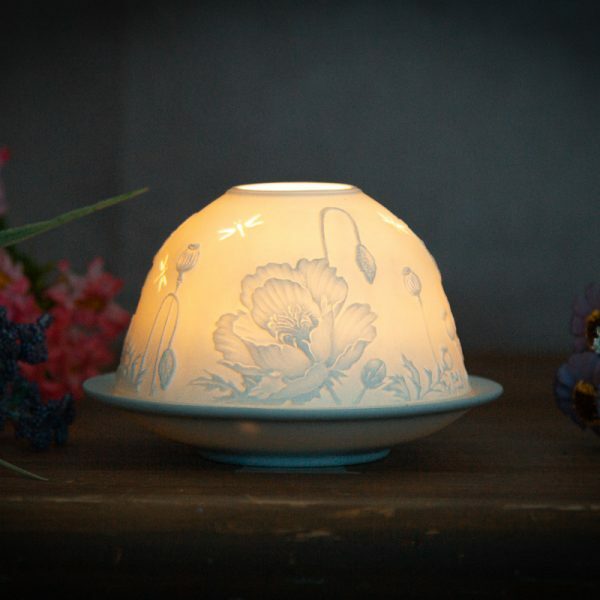 Lithophane Porcelain Ceramic Dome Candle Tealight Holder Christmas Votive Gift