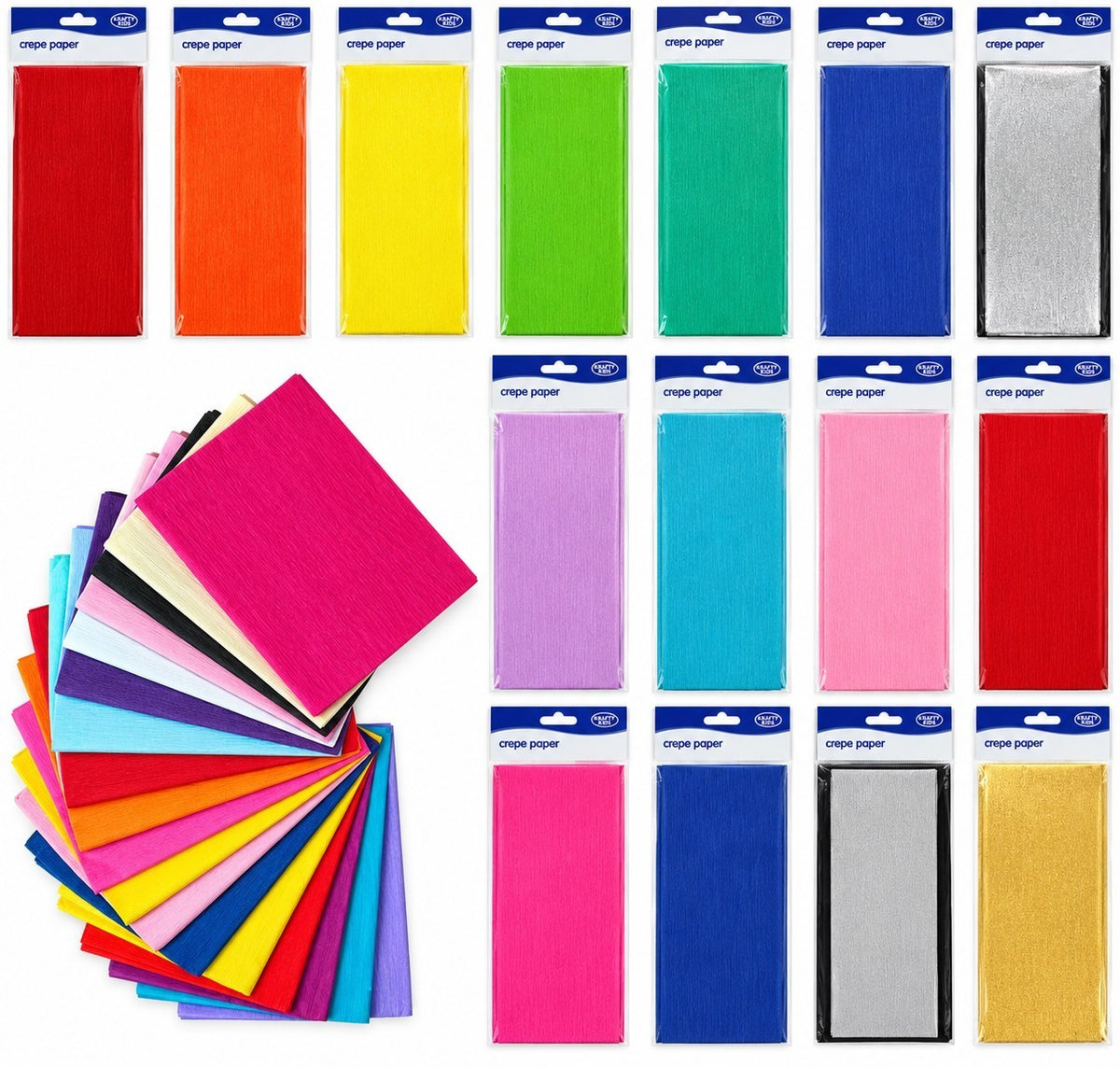 Crepe Paper Sheets 1.5 Meter x 50cm Party Decorations Craft Paper Roll Streamer