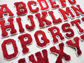 3D Red Burgundy Varsity Chenille Patch Letter Patches Iron Sew on Alphabet 5cm