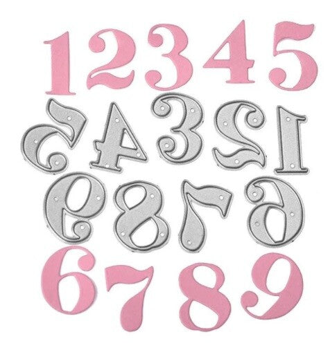 Alphabet Numbers Die Cutting Stencil Card Making Scrapbook Craft Template - Numbers 1-9 Design 2