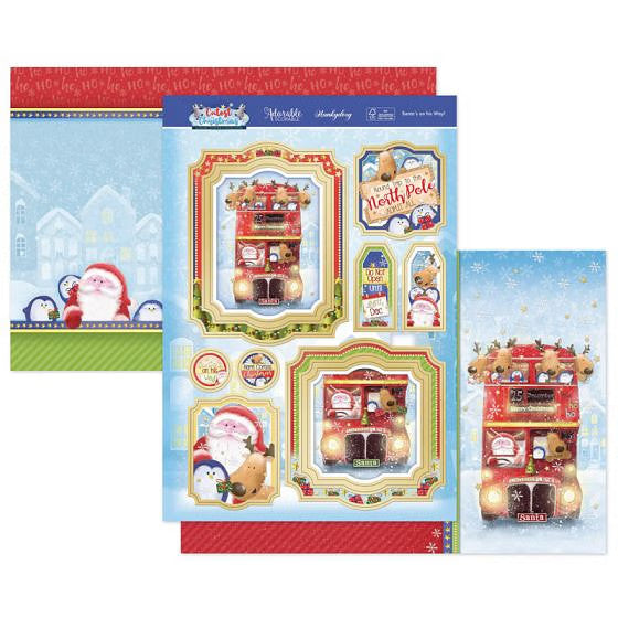 Hunkydory Christmas Card Making Kits Festive Xmas Luxury Topper Set Pack Toppers - Santa's On His Way!