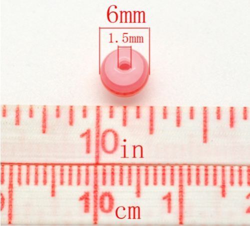 5 10 25 50 100 6mm Resin Acrylic Stripe Multicoloured Rainbow Round Beads